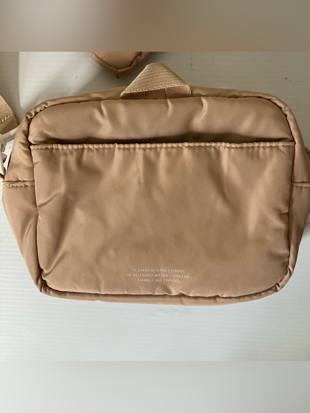 Adidas Originals Puffer Crossbody Bag Beige Neutral Nylon Mini Utility Bag - Picture 6 of 10
